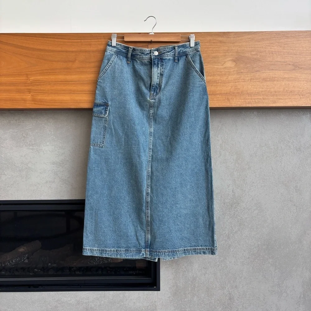 All row Jules Denim Skirt, Size L - Picture 6 of 16